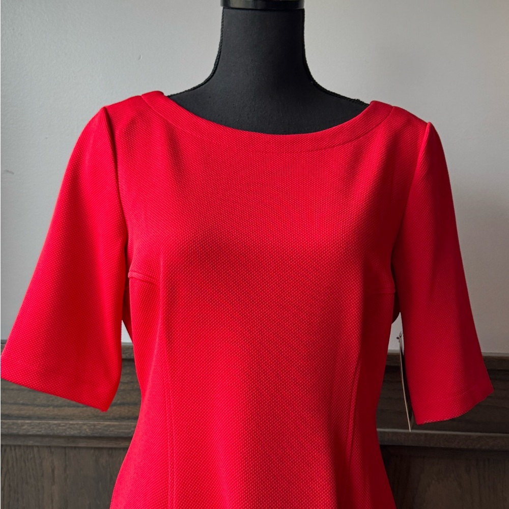 Julian Taylor Red Fitted Short Sleeve mini dress - Picture 5 of 7